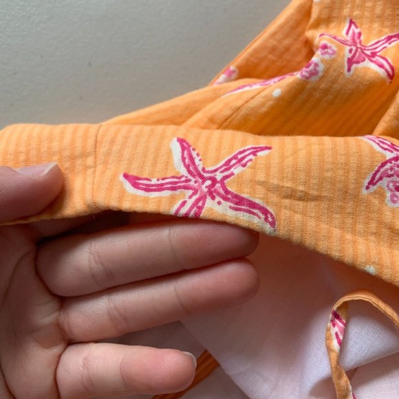 Lilly Pulitizer Women's Y2K Starfish Beach Tank Sun Dress Orange Pink Mini VTG 6 - Picture 14 of 15